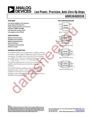 AD8539ARMZ-R2 datasheet  